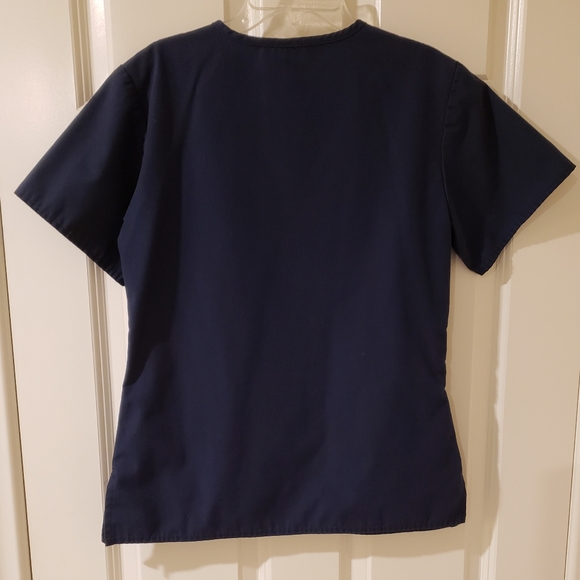 NAVY BLUE SCRUBS TOP - Picture 2 of 2